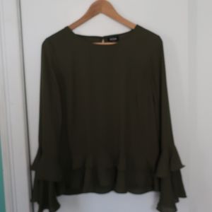 A.N.A Sheer Blouse with bell sleeves